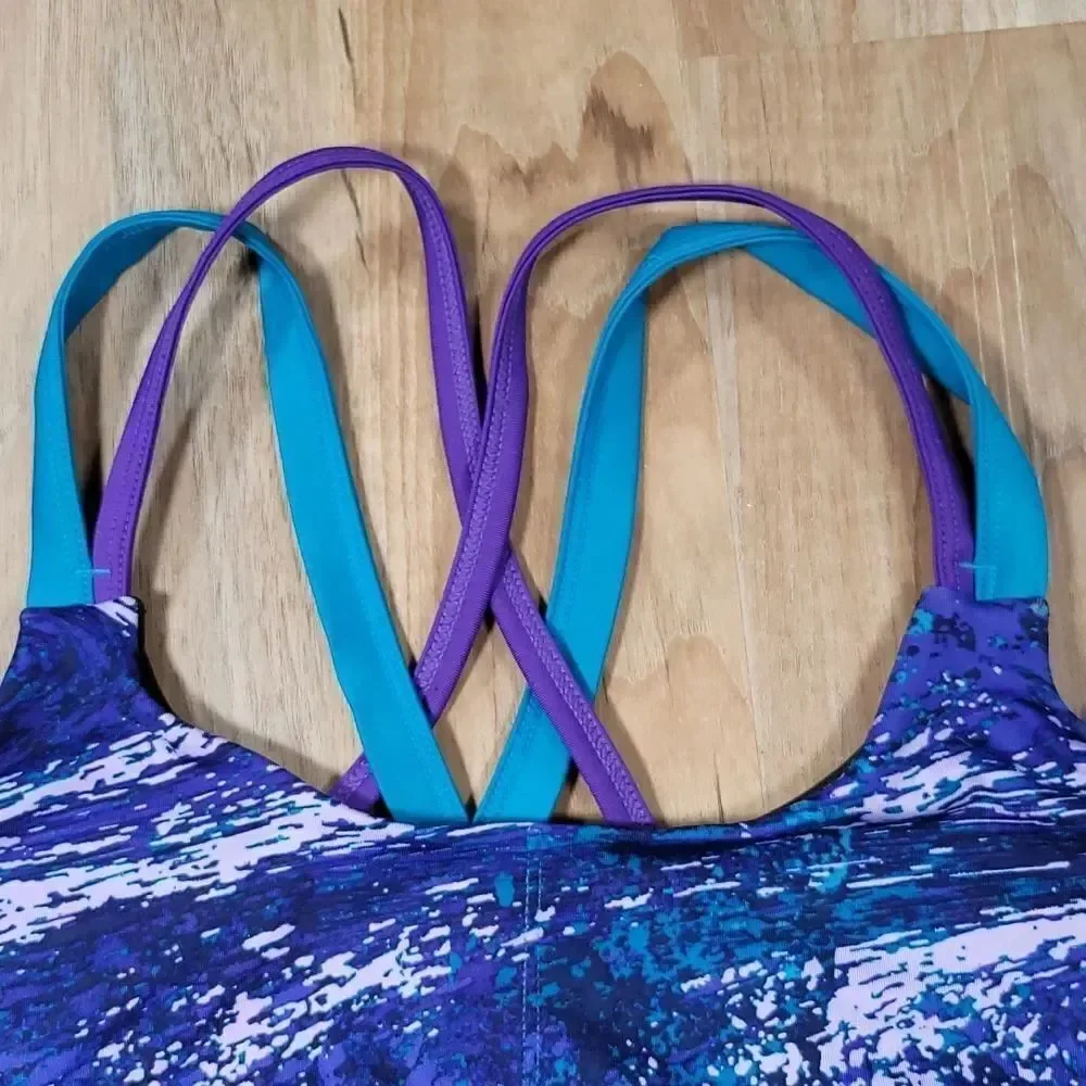 💜Champion Purple and Teal Athletic Bra Medium